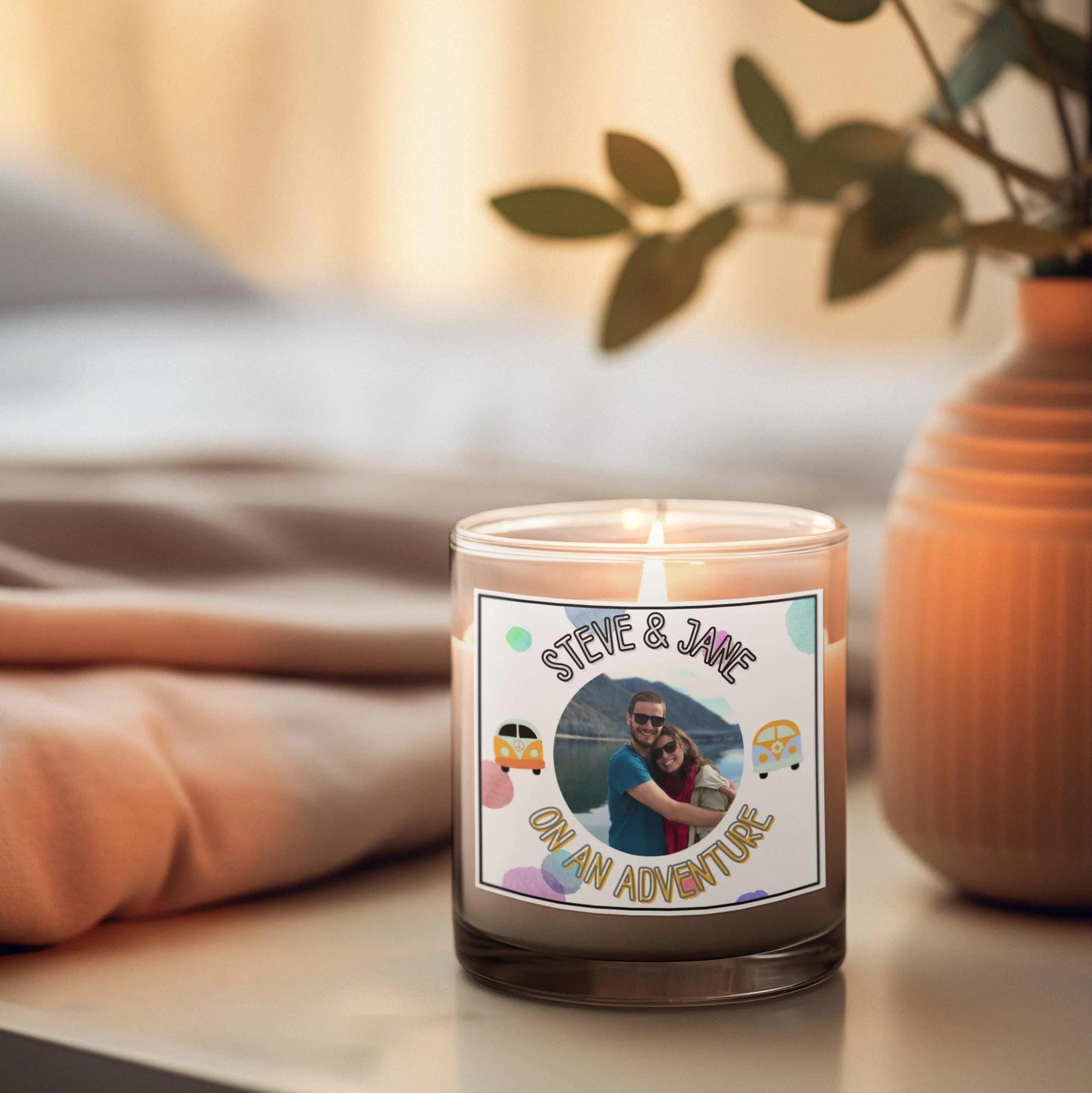 On An Adventure Motorhome Personalised Photo Candle | Vanlife Gift | Campervan Decor | Motorhome Gift | Vanlife Essentials | Van Decoration Etsy