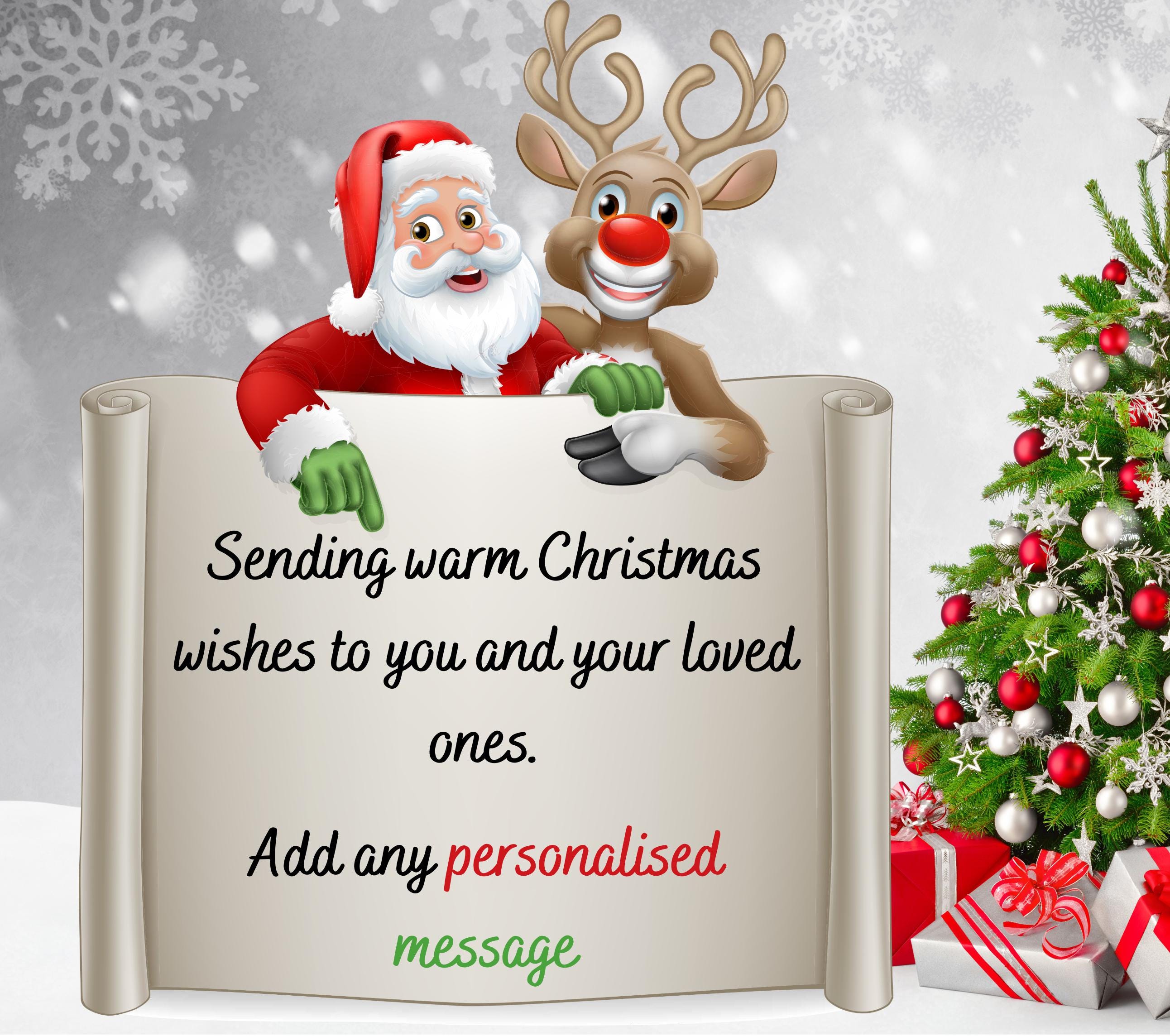 Santa Reindeer Christmas Message Personalised Candle | Christmas Gifts | Santa Message | Personalised Santa Letter | Christmas Scene Gift Etsy