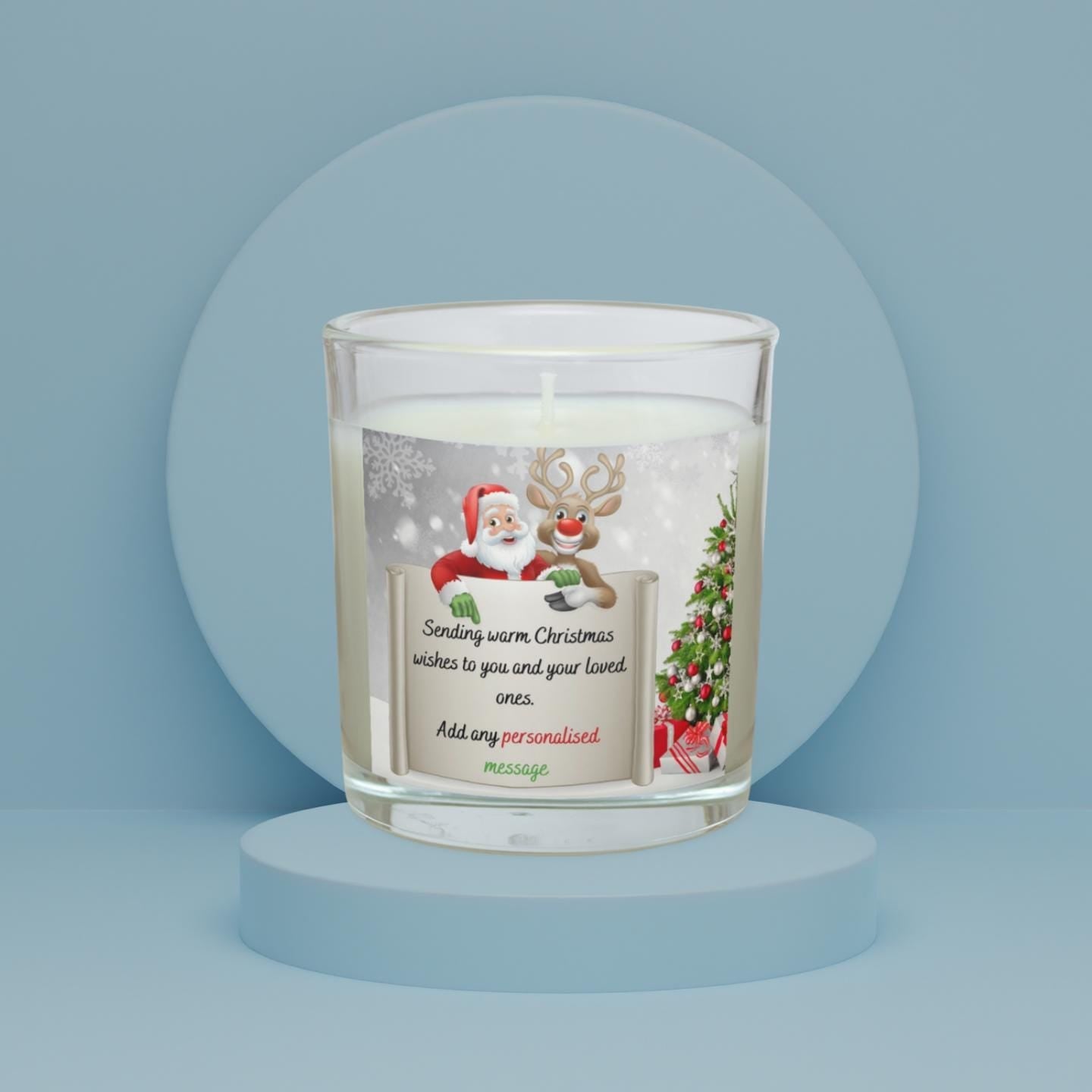 Santa Reindeer Christmas Message Personalised Candle | Christmas Gifts | Santa Message | Personalised Santa Letter | Christmas Scene Gift Etsy