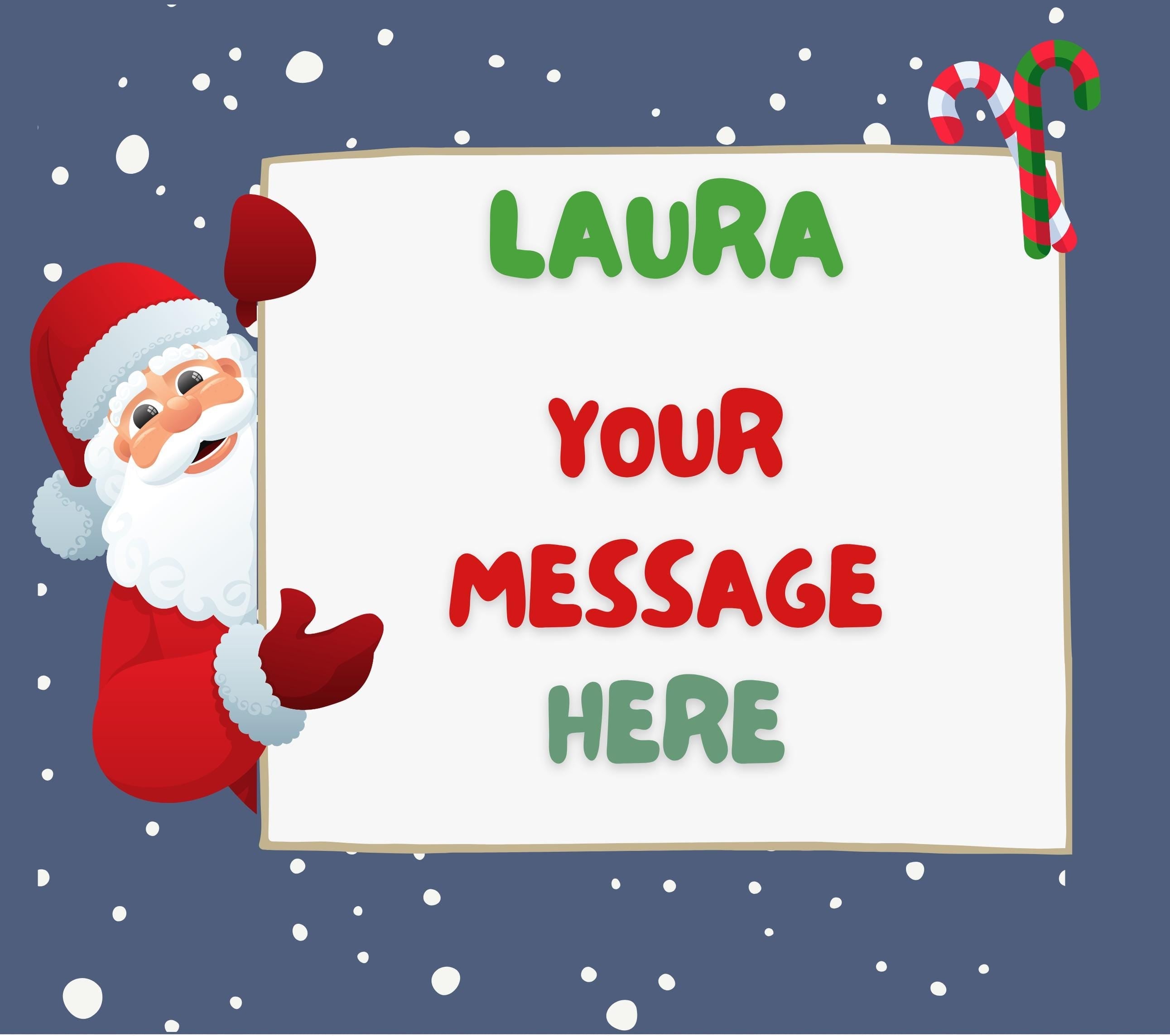 Santa Message Christmas Candle | Personalised Candle | Festive Scene | Santa Message Gift | Funny or Festive message Gift | Secret Santa Etsy