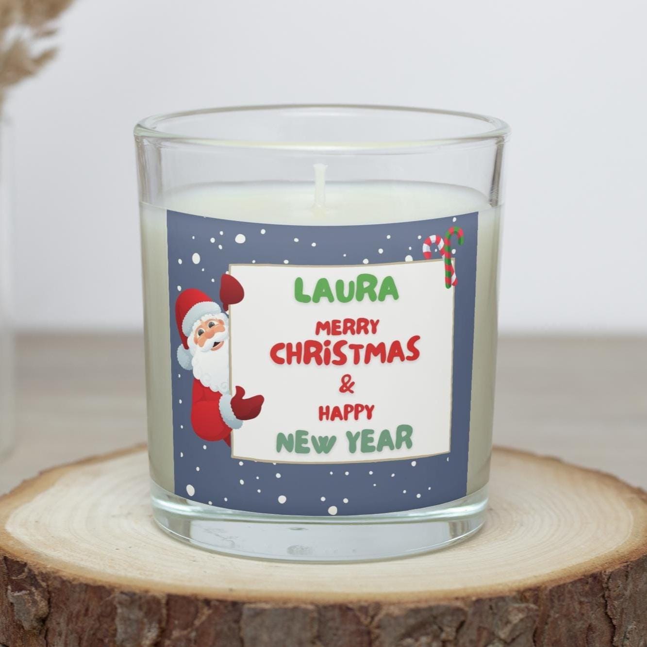 Santa Message Christmas Candle | Personalised Candle | Festive Scene | Santa Message Gift | Funny or Festive message Gift | Secret Santa Etsy