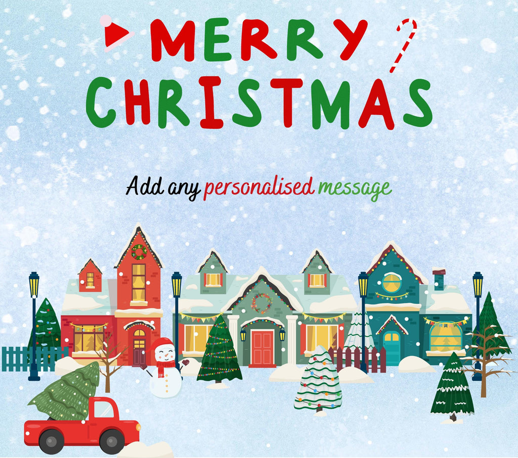 Merry Christmas Scene Personalised Candle | Christmas Gifts | Festive Decoration | Christmas Village Scene | Merry Christmas Message Gift Etsy