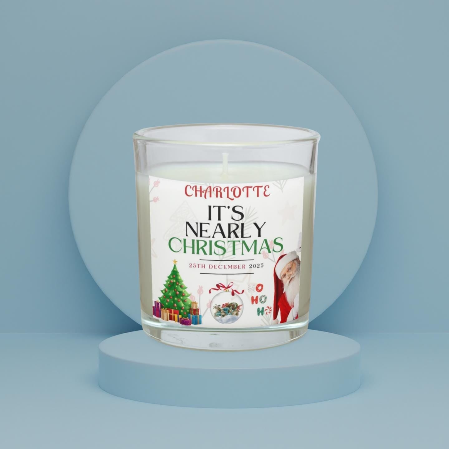 It's nearly Christmas Festive Candle | Personalised Candle | Festive Christmas Message | Custom Christmas Message | Christmas Countdown Gift Etsy