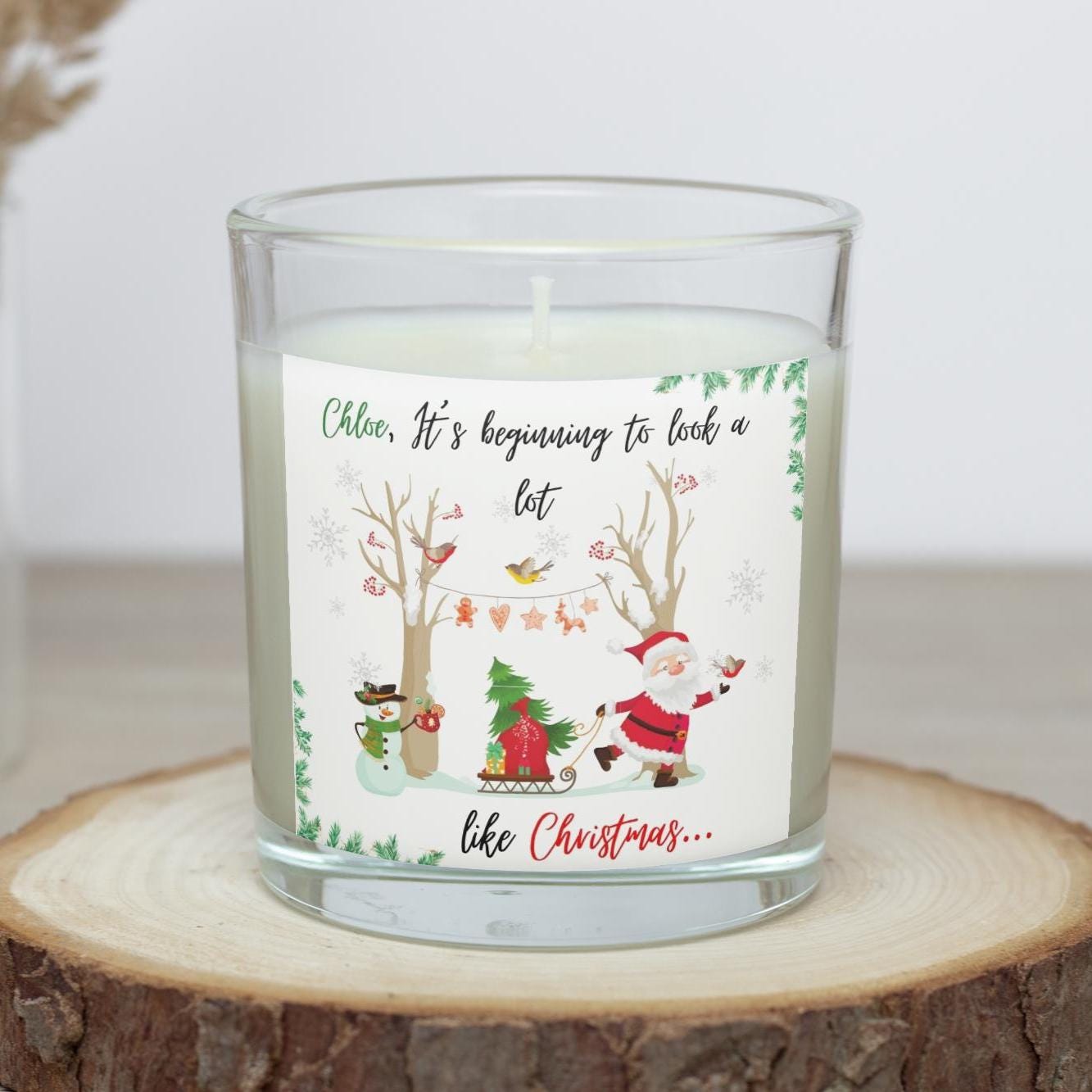It's beginning to look a lot like Christmas | Personalised Candle | Festive Gift | Nearly Christmas Gift | Name Message Christmas Gift Etsy