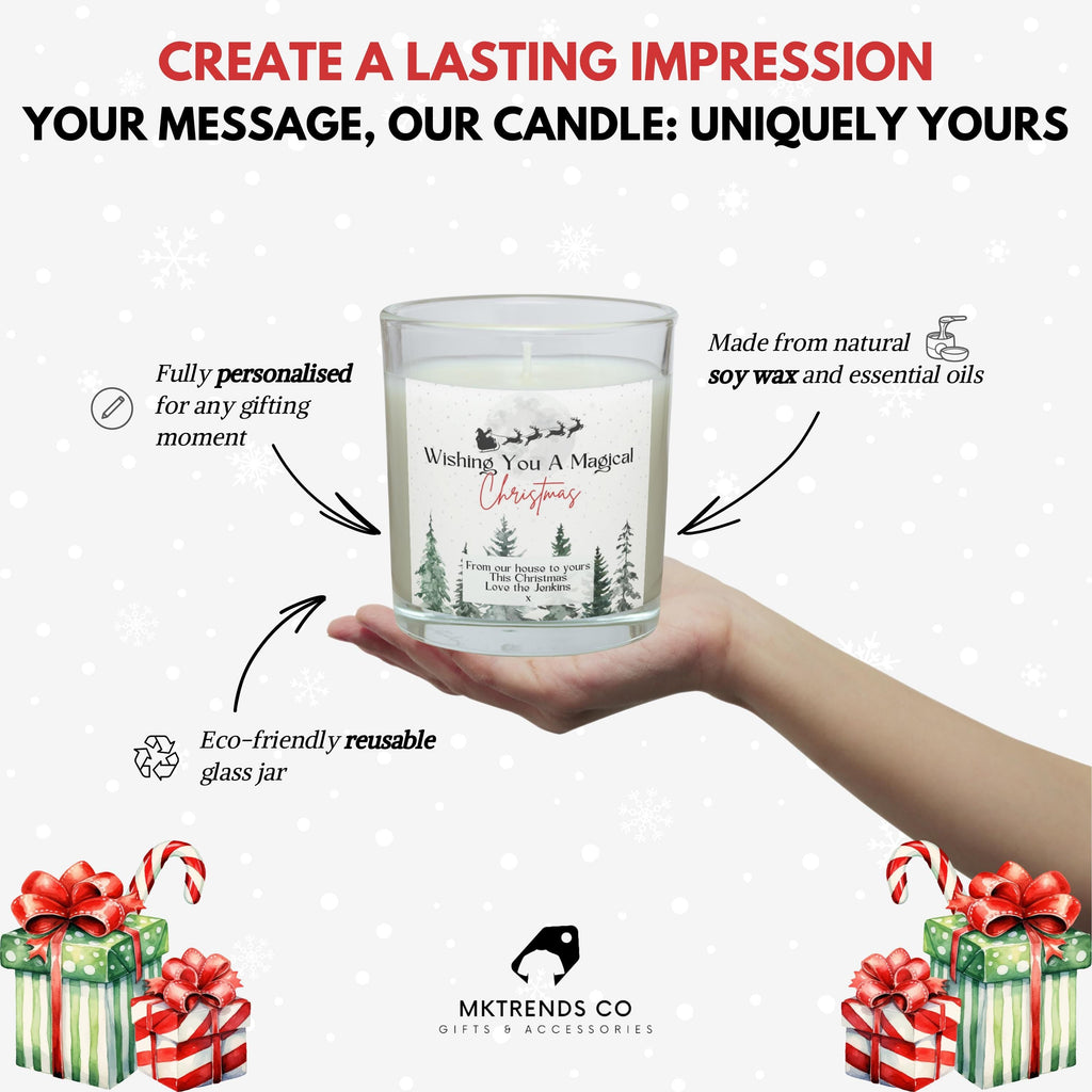 Wishing You a Magical Christmas Personalised Candle | Christmas Message Gift | Custom Message Candle | Xmas Decor | Christmas Countdown Gift Etsy