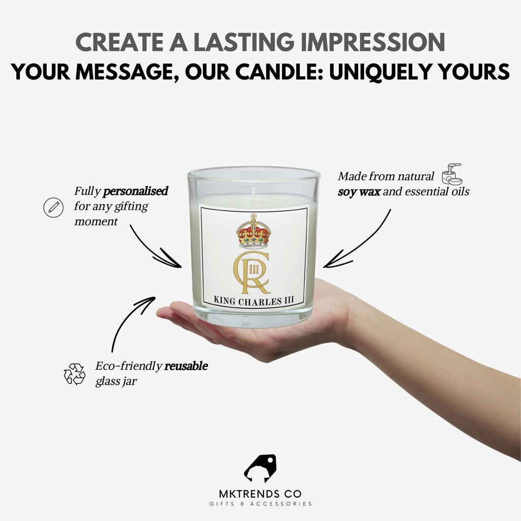King Charles III Crest Personalised Candle | King Charles Custom Gift | Royal Family Gift | Regal Monogram King Charles |Coronation Keepsake Etsy