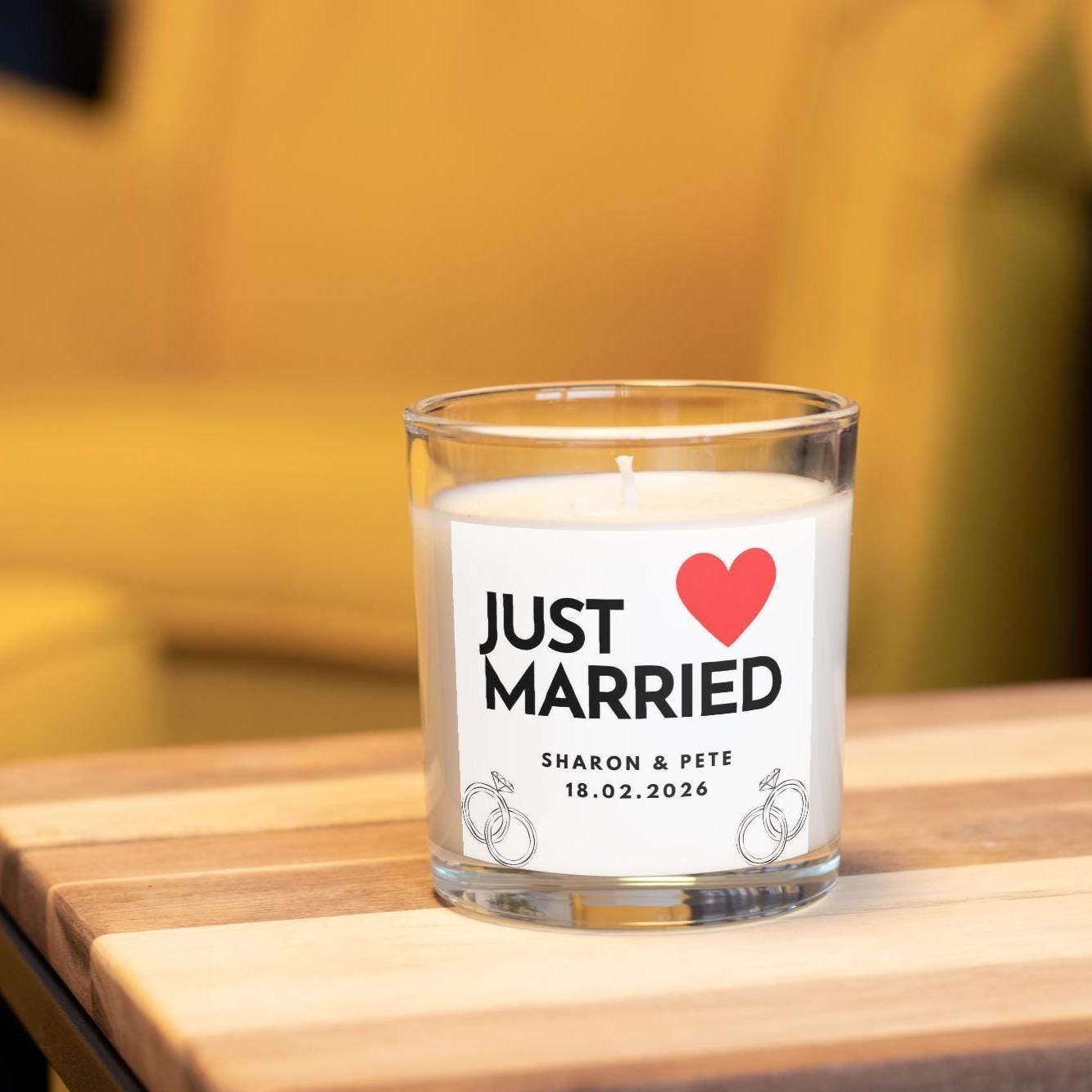 Just Married Message Personalised Candle | Wedding Day Candle | Gift for Bride & Groom | Mr and Mrs Candle | Wedding Day Candle Keepsake Etsy