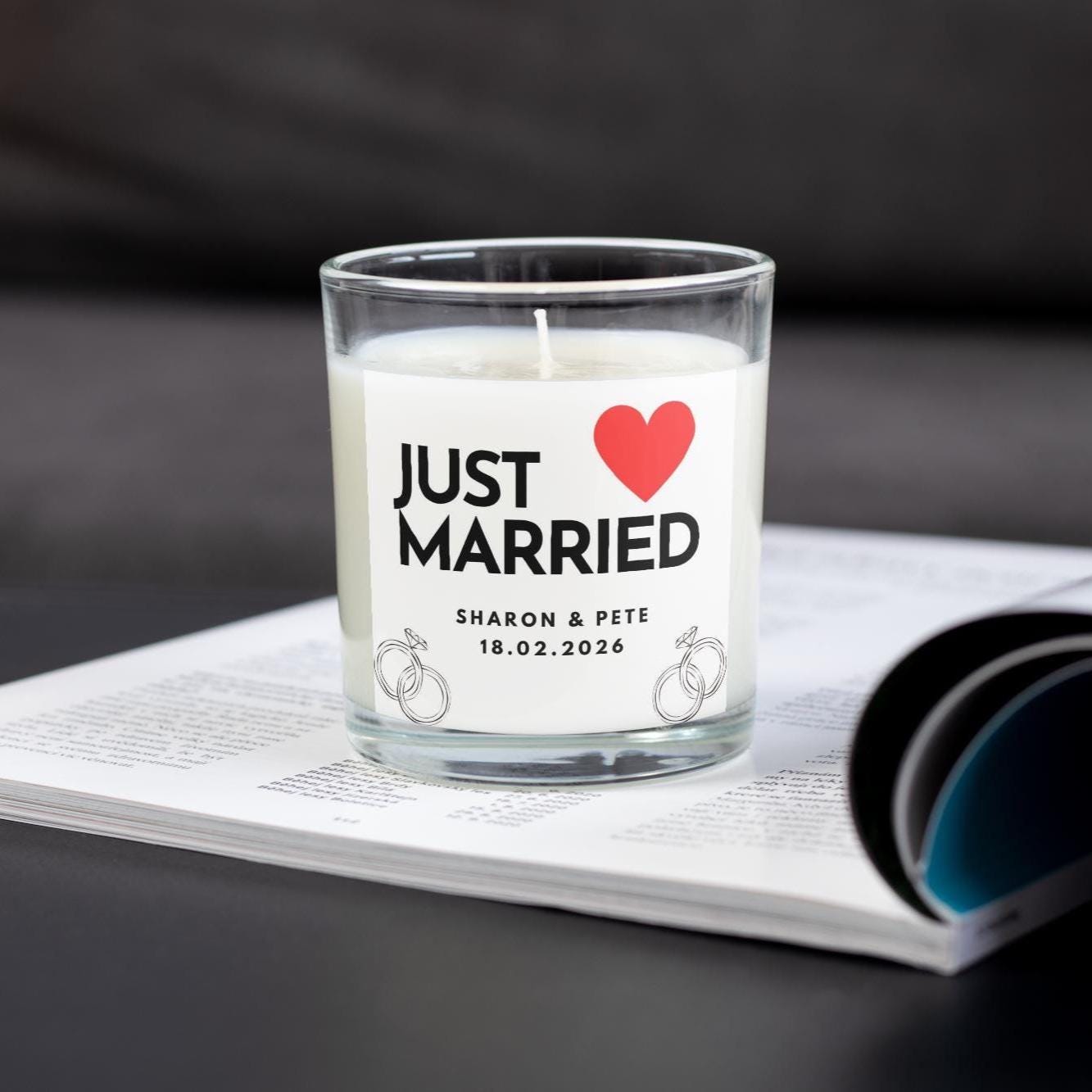Just Married Message Personalised Candle | Wedding Day Candle | Gift for Bride & Groom | Mr and Mrs Candle | Wedding Day Candle Keepsake Etsy
