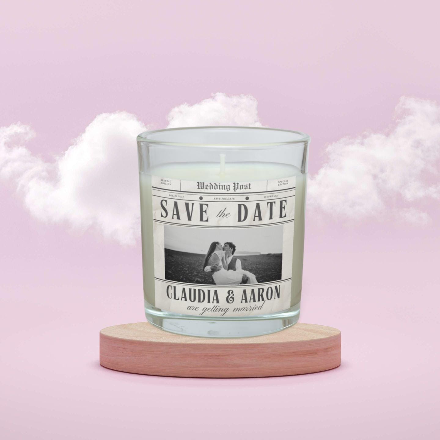 Save the Date Wedding Personalised Candle | Wedding Invitation Photo Message Gift | Novelty Upcoming Wedding Candle | Any Date & Message Etsy