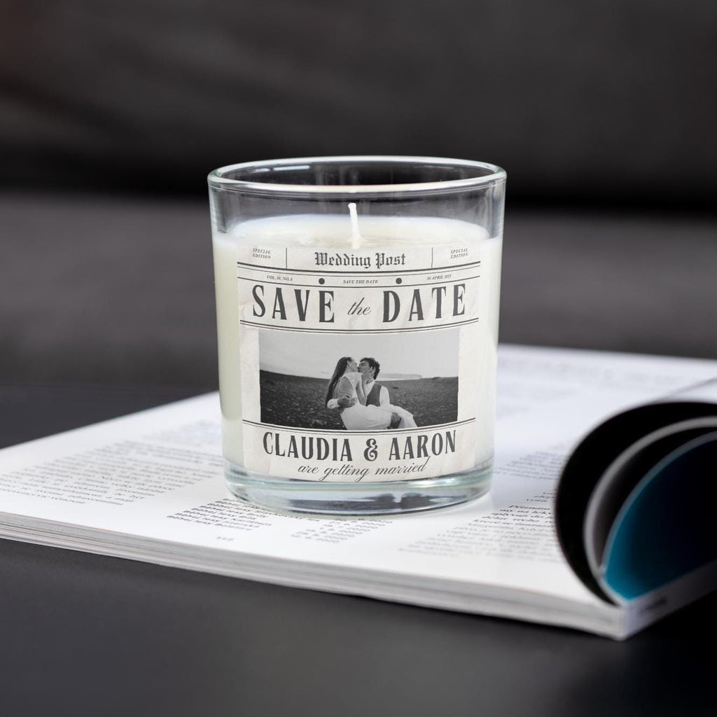 Save the Date Wedding Personalised Candle | Wedding Invitation Photo Message Gift | Novelty Upcoming Wedding Candle | Any Date & Message Etsy