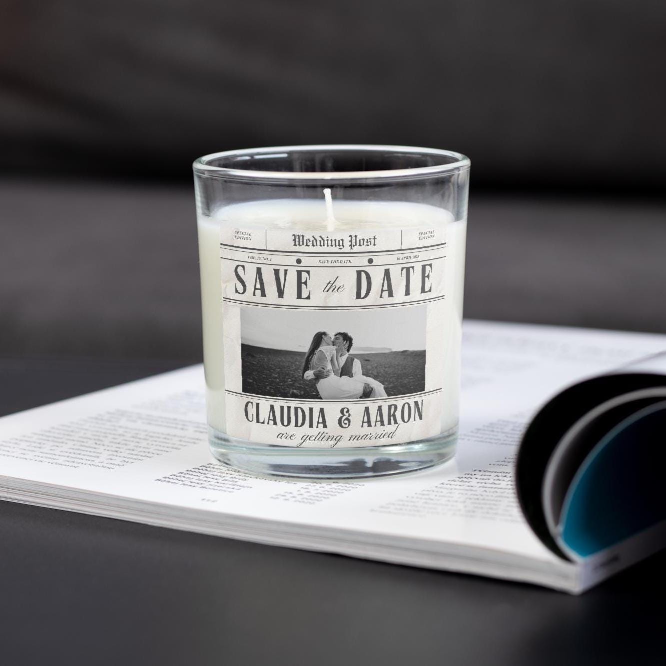 Save the Date Wedding Personalised Candle | Wedding Invitation Photo Message Gift | Novelty Upcoming Wedding Candle | Any Date & Message Etsy