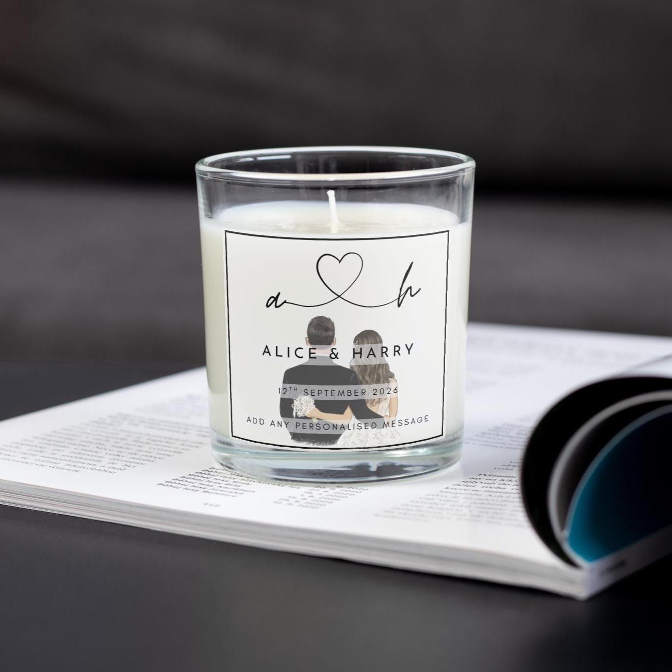 Personalised Wedding Gift | Engagement Candle | Gift for Couples | Mr & Mrs Candle | Wedding Day | Wedding Planning | Date, Message Present Etsy