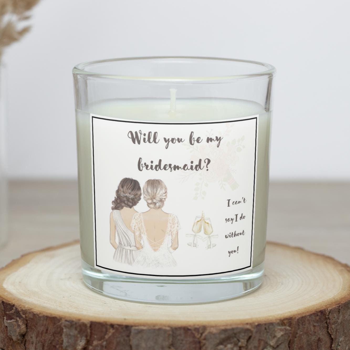 Will You Be My Bridesmaid Personalised Candle | Bridal Party Décor | Maid Of Honour Proposal | Custom Bridal Party Gift | Bridesmaid Gift Etsy