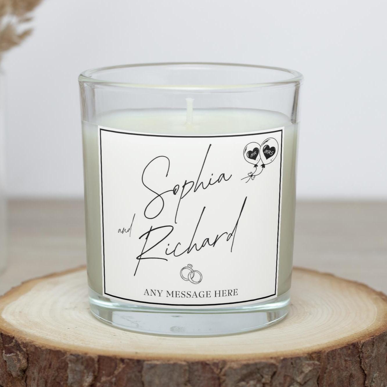 Wedding or Engagement Personalised Candle | Gift for Wedding Day | Custom Message Mr & Mrs Candle | Bride and Groom Message Custom Gift Etsy