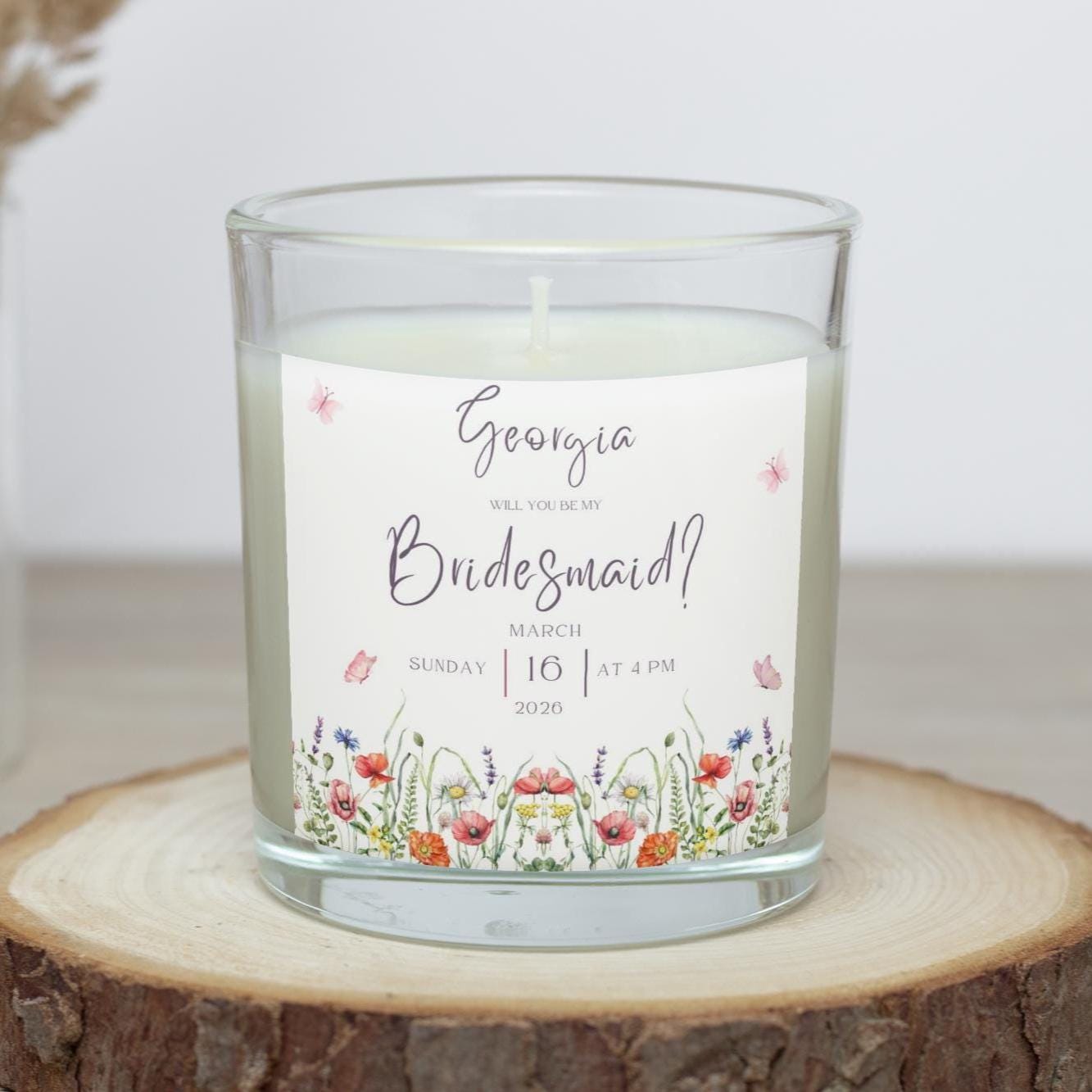 Bridesmaid Proposal Personalised Candle Gift | Be My Bridesmaid Invitation Gift | Custom Bridesmaid Message Candle | Bridal Party Decoration Etsy