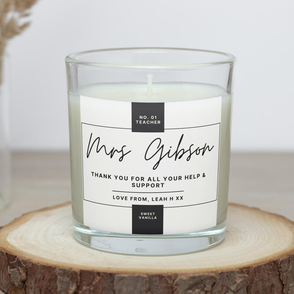 Number 1 Teacher Personalised Candle | Best Gifts for Teacher | Teacher Present | Thank You Teacher | School Leavers | Best Teacher Message Etsy