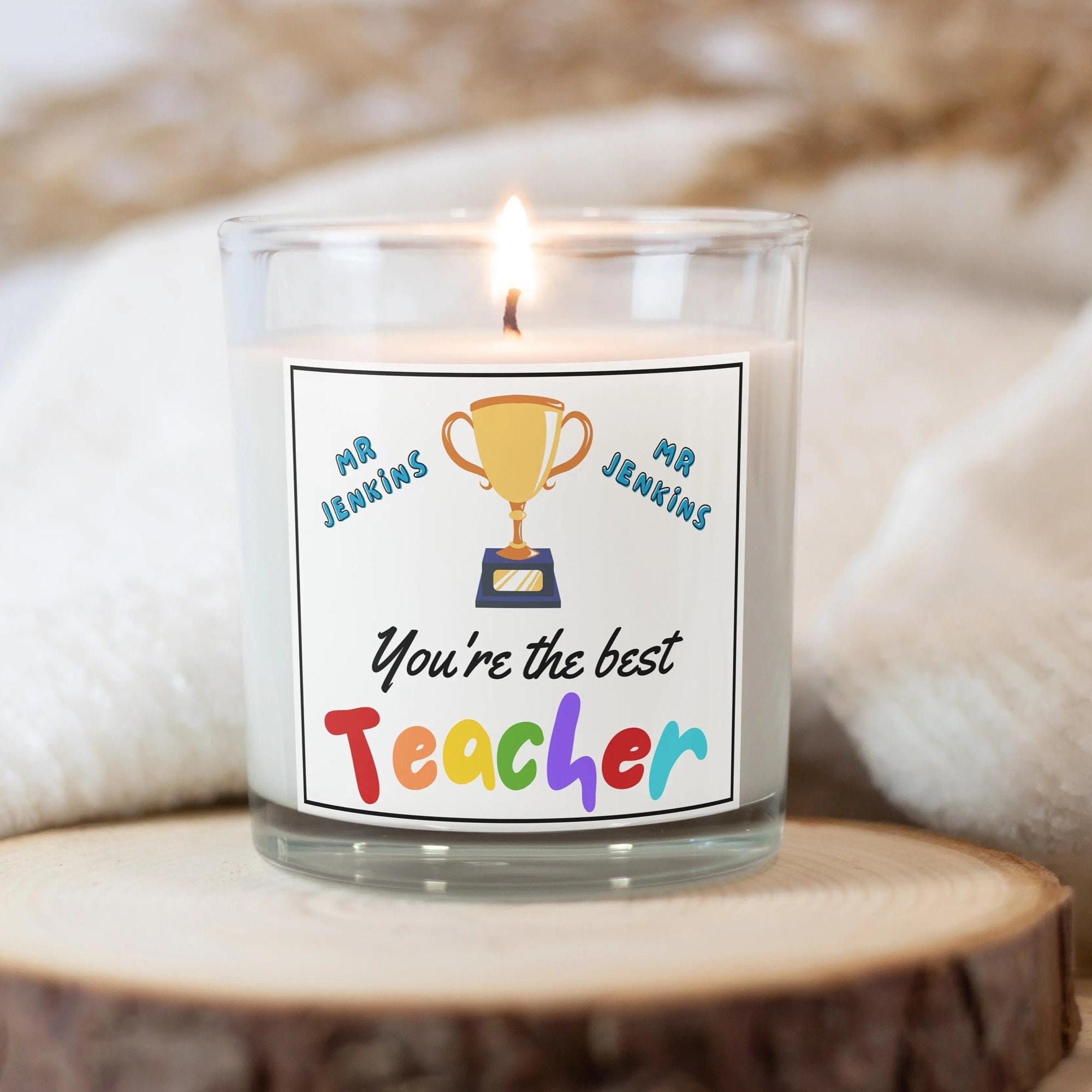 You're the Best Teacher Personalised Candle Gift | Best Teacher Gift | Thank You Teacher | End of Term Gift | Teacher Leaving Gift | Teacher Etsy