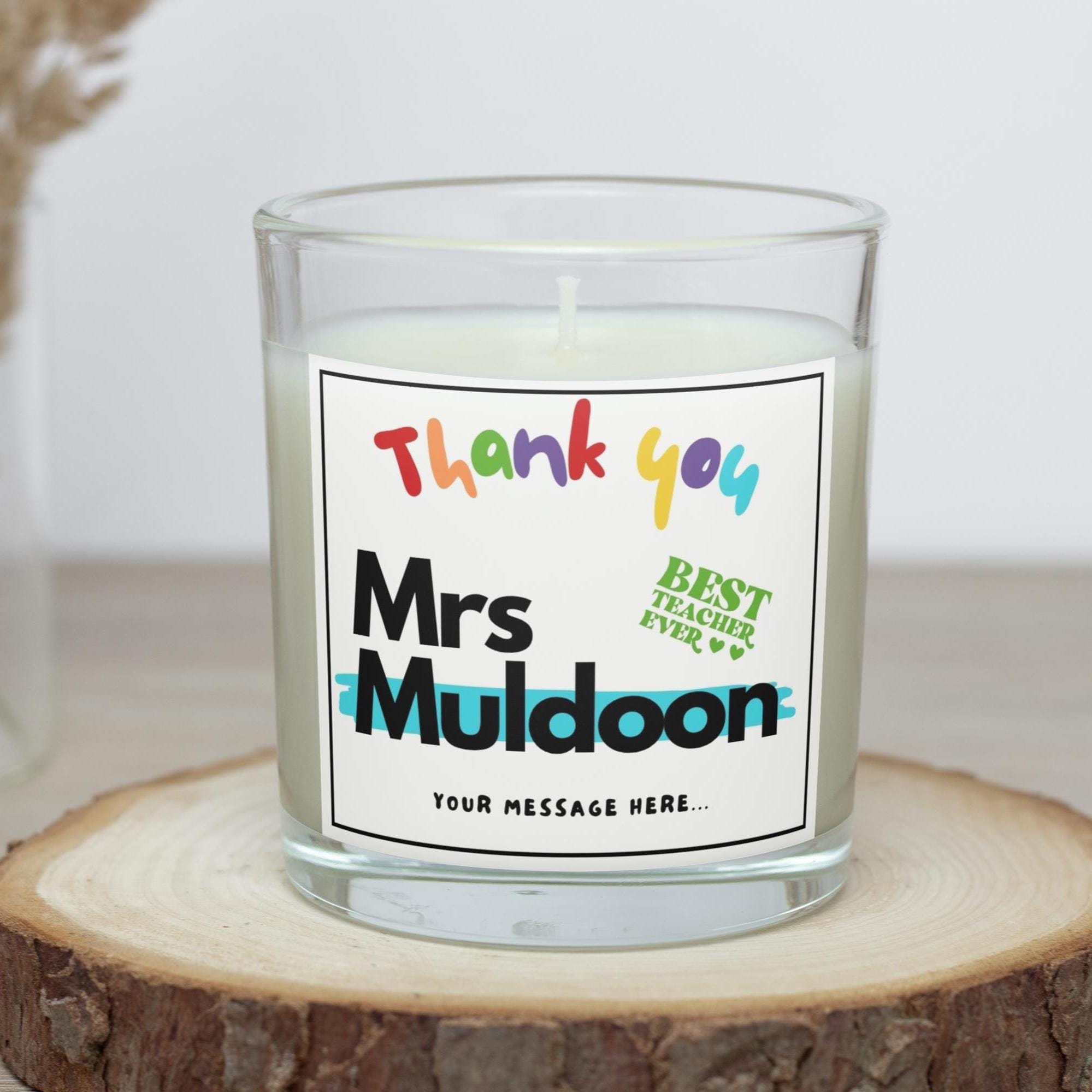 Thank You Teacher Personalised Candle | Gift for Teacher | Thank You Teacher Gift | Teacher School Gift | End of Year Teacher Appreciation Etsy