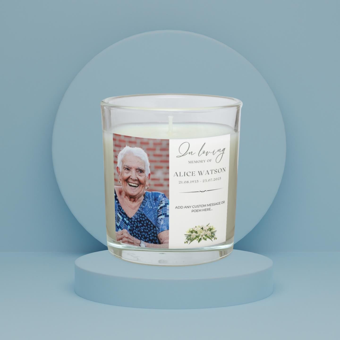 Photo Memorial Personalised Candle | In Loving Memory Message Gift | Custom Remembrance Candle | RIP Tribute | Mum | Dad | Pet Memorial Gift Etsy