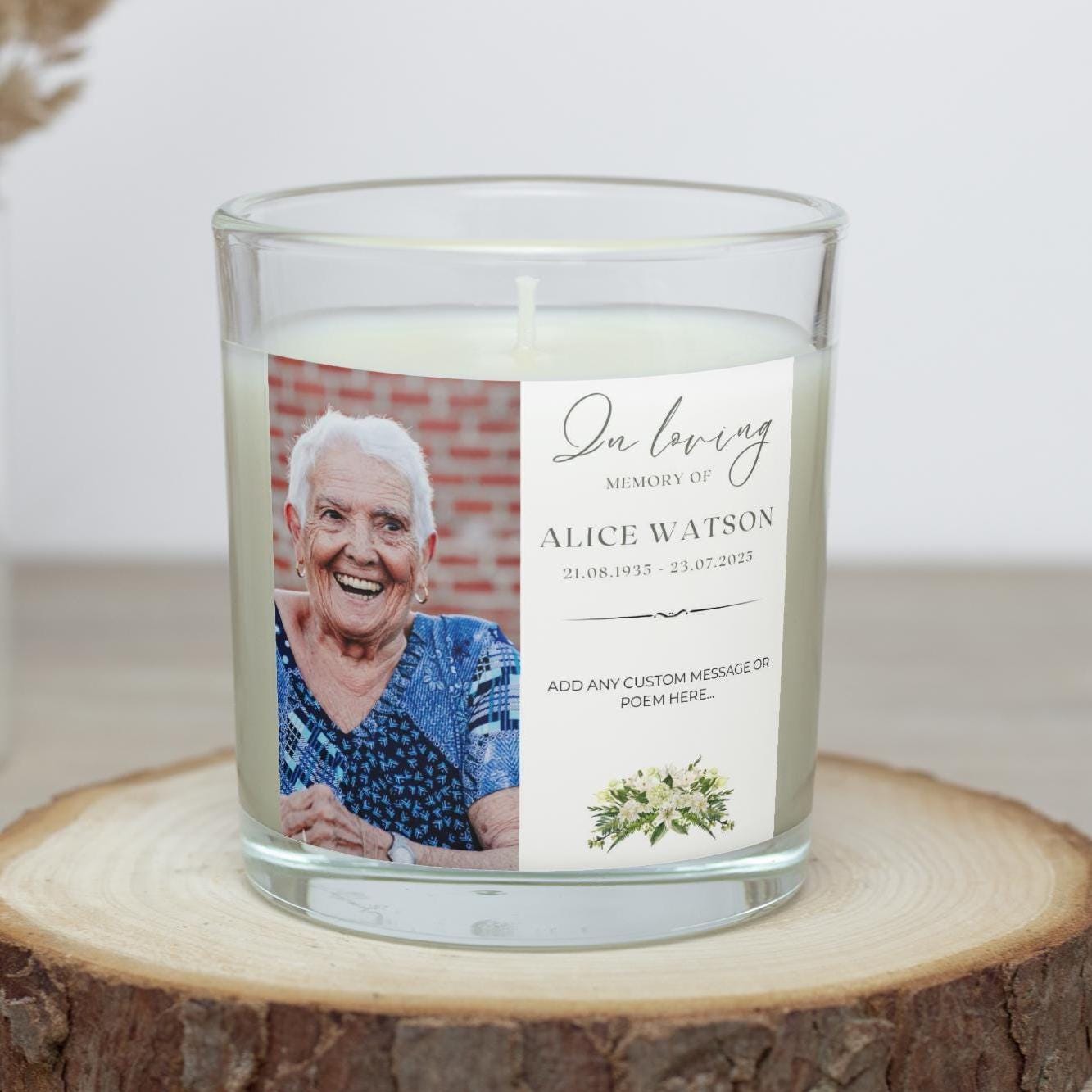 Photo Memorial Personalised Candle | In Loving Memory Message Gift | Custom Remembrance Candle | RIP Tribute | Mum | Dad | Pet Memorial Gift Etsy