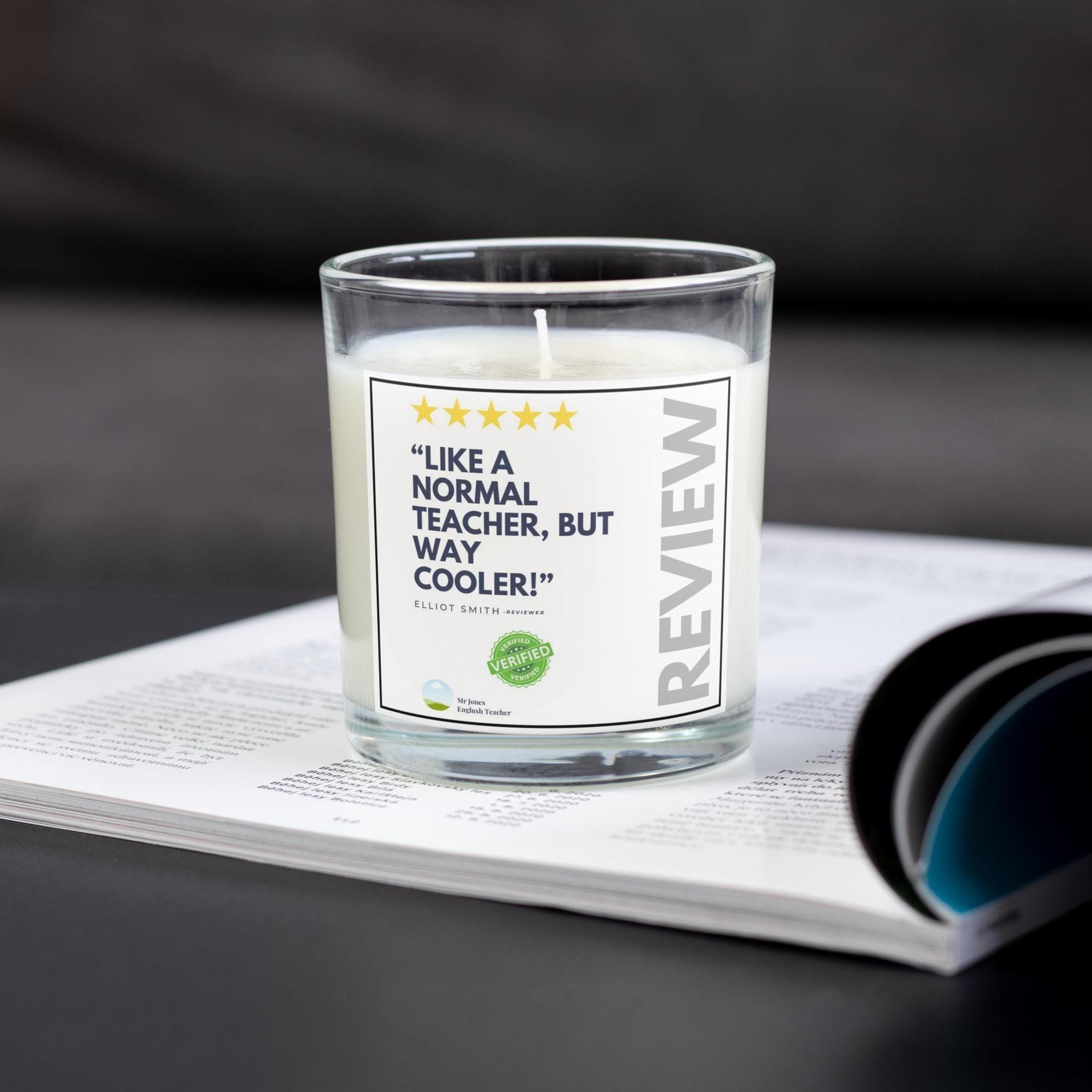 Funny Teacher Review Message Personalised Candle Gift | Novelty Gift for Teacher | End of Term | End of Year Gift for Teachers | Funny Gift Etsy