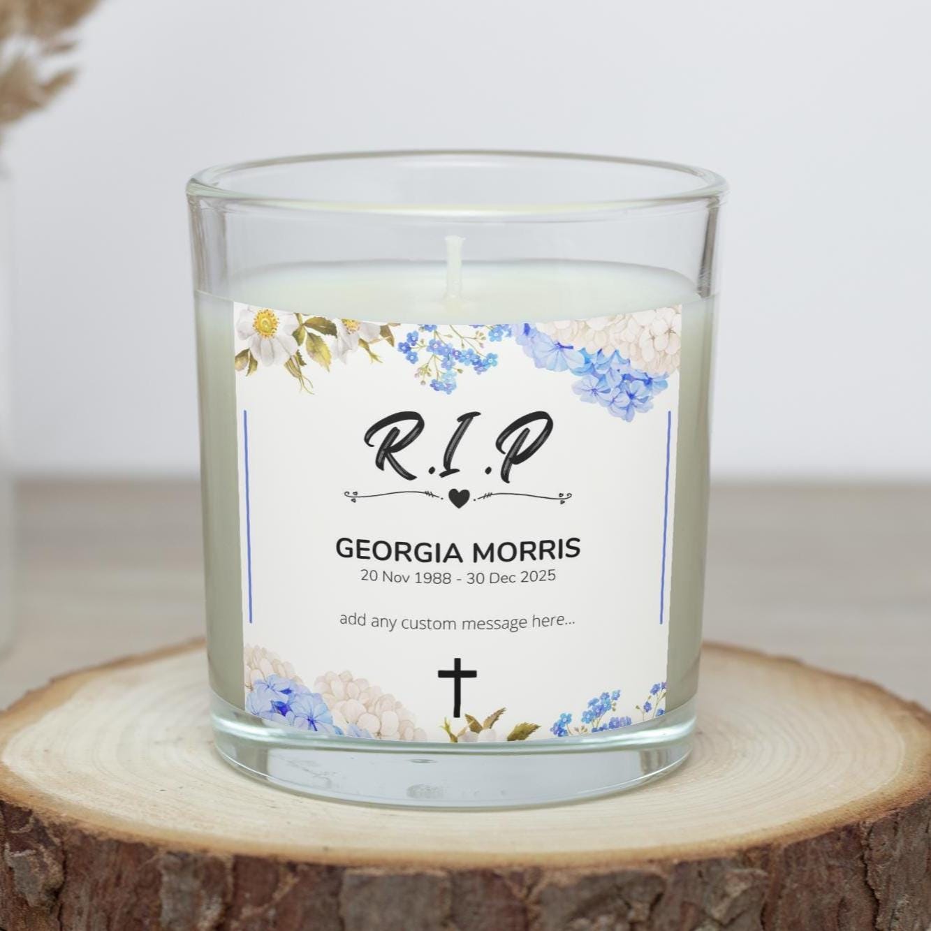 RIP Personalised Candle | In Loving Memory Candle with Name, Dates & Message | Memorial Tribute | Sympathy Gift | Remembrance Candle | RIP Etsy