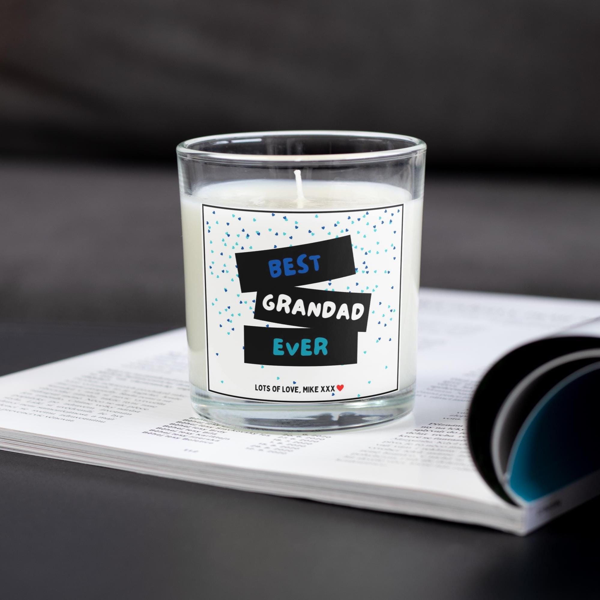 Best Grandad Ever Personalised Candle Gift | Best Grandad Message | Grandad Birthday | Thank You Grandad Message Gift | Grandad Hearts Gift Etsy