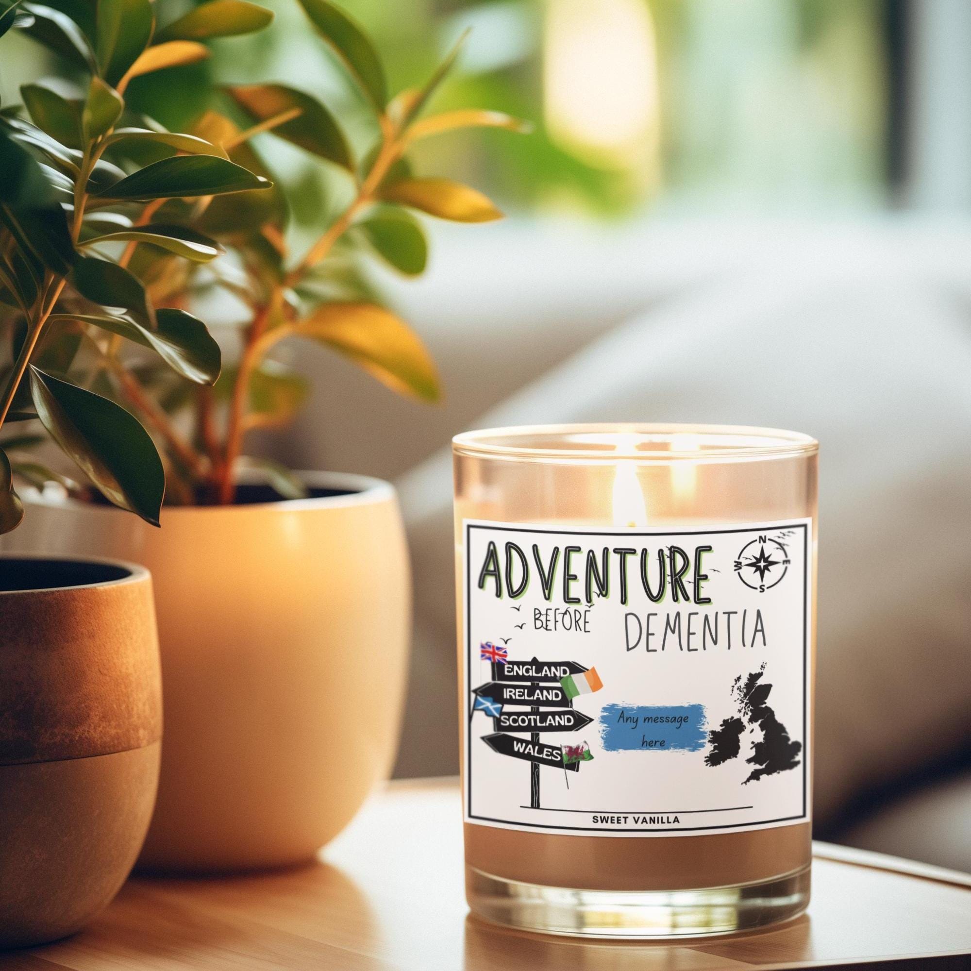 Adventure Before Dementia Personalised Candle | Motorhome Decor | Campervan Gifts | Vanlife | Van Conversion Gift | UK Travel | Road Trips Etsy
