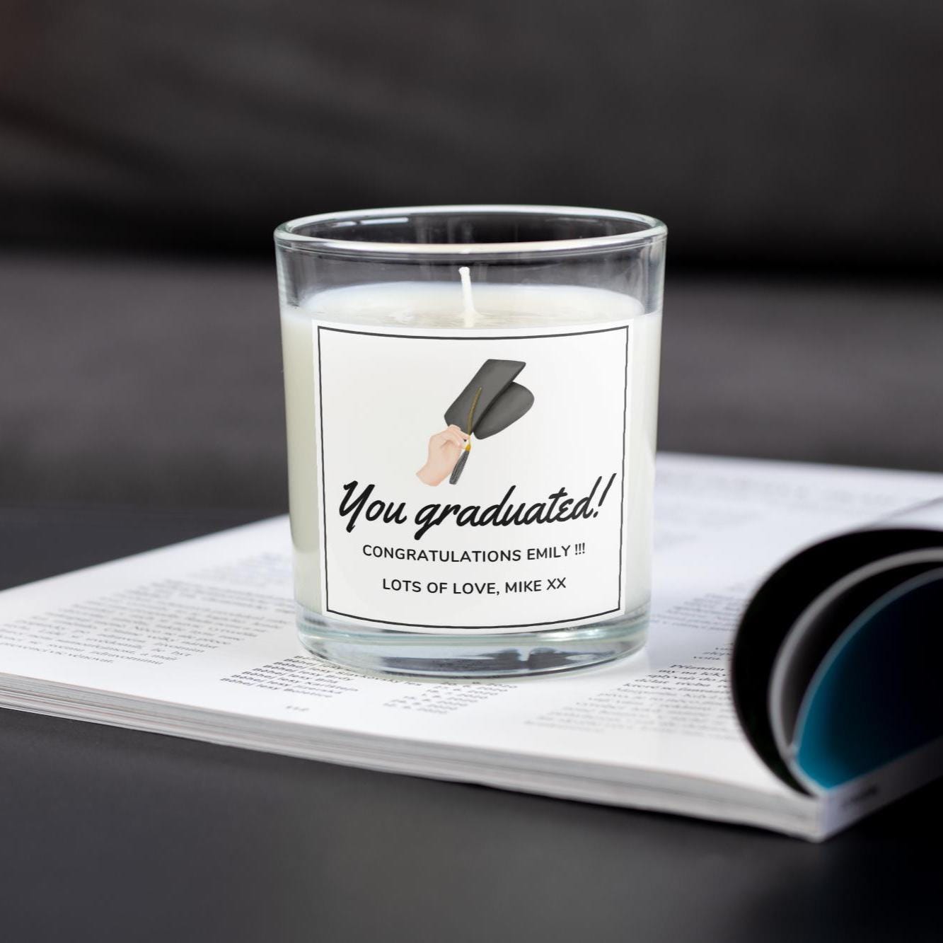 You Graduated Personalised Candle | Graduation Message Gift | Custom Graduate Candle | University Graduation Gift | Congratulations Graduate Etsy
