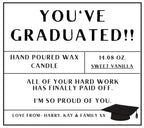 You've Graduated Personalised Candle | Graduation Gifts | Gifts for University Students | Congratulations Graduation Gift | Well Done Gifts Etsy
