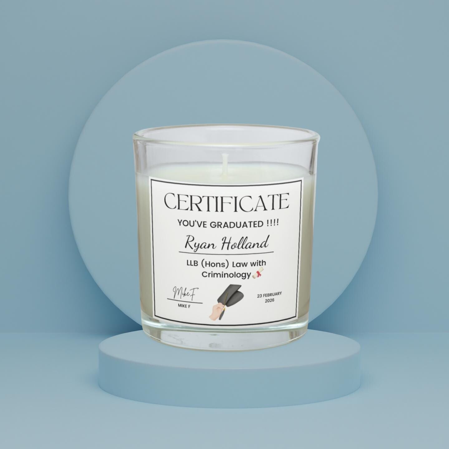 Graduation Gift Personalised Candle | Congratulations Graduation Gifts | University student | College student | Degree Gifts Christmas Etsy