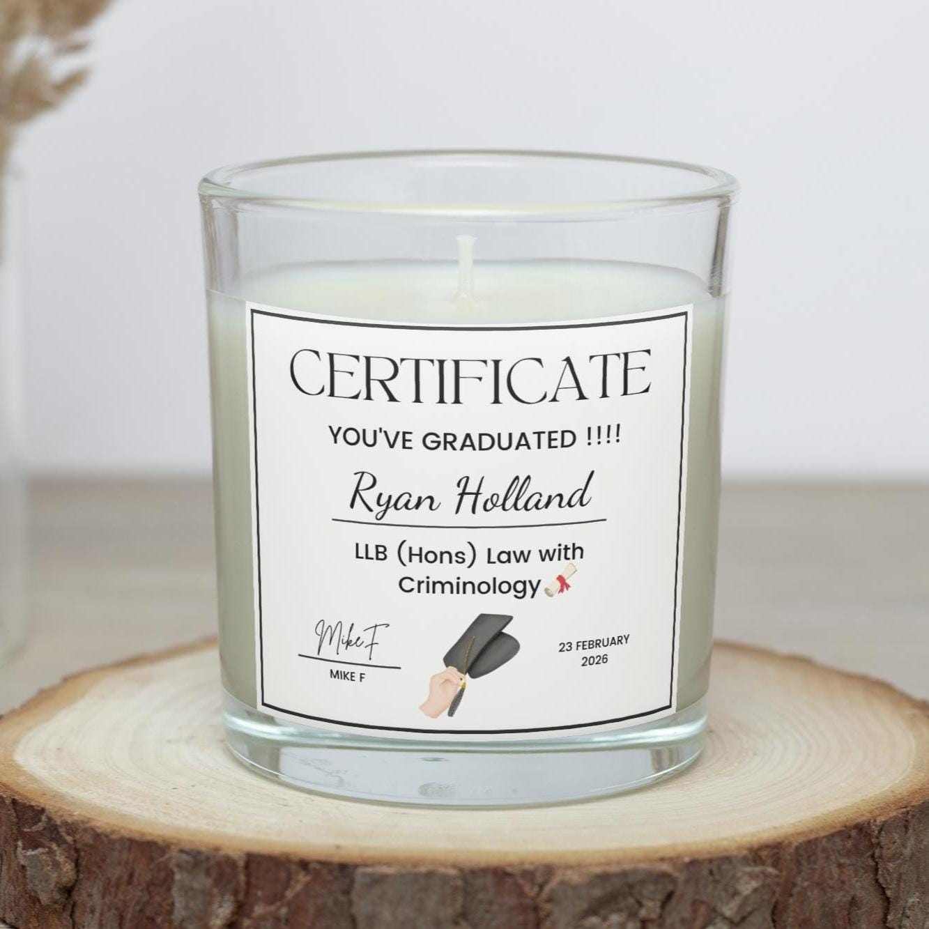 Graduation Gift Personalised Candle | Congratulations Graduation Gifts | University student | College student | Degree Gifts Christmas Etsy