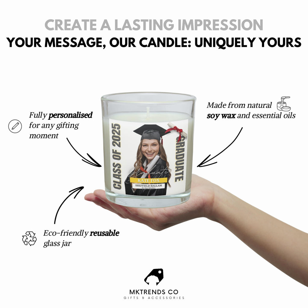 Graduation Photo Message Personalised Candle | Best Graduation Gifts | Custom Graduation Photo Keepsake | University Graduation Photo Gift Etsy