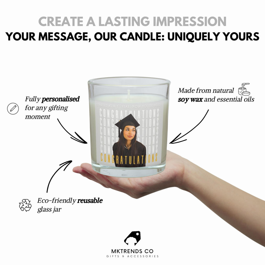Congratulations Graduation Photo Personalised Candle | Graduation Congratulations Gift | Cap & Gown Photo Gift | Thoughtful Graduation Gift Etsy