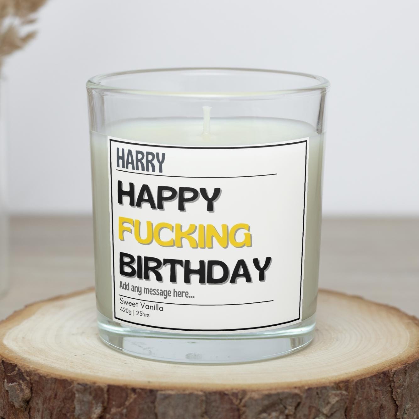 Happy Fucking Birthday Personalised Candle | Funny Happy Birthday Gift | Rude Adult Birthday Gift | Custom Name Message Funny Happy Birthday Etsy