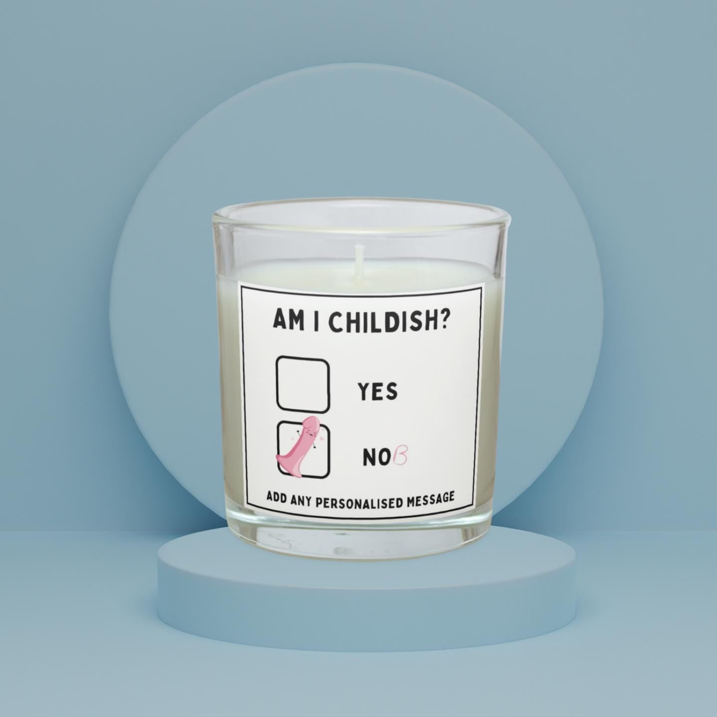 Funny Childish Adult Joke Personalised Candle | Silly Gift for Adults | Novelty Adult Candle | Custom Message Funny Candle | Secret Santa Etsy