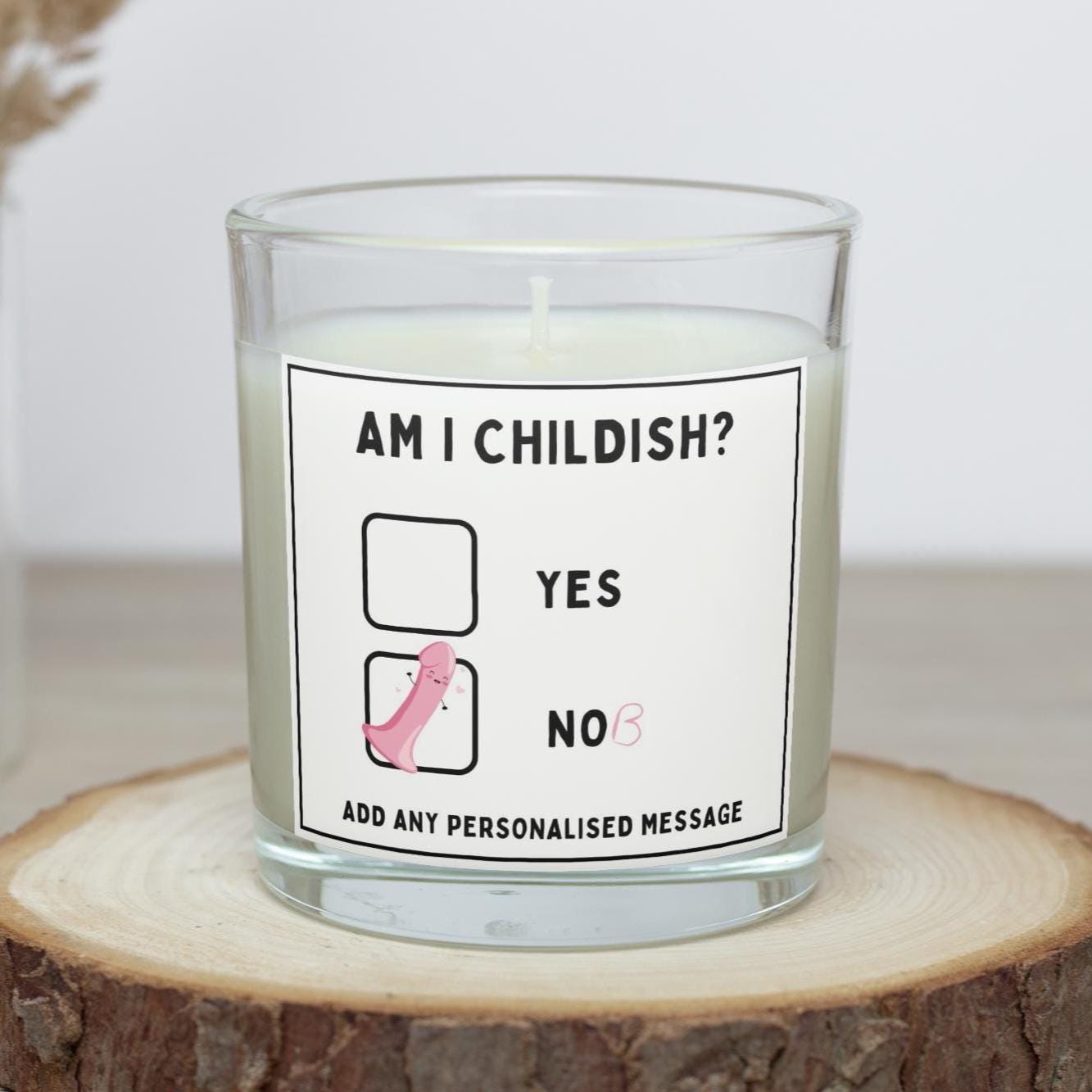 Funny Childish Adult Joke Personalised Candle | Silly Gift for Adults | Novelty Adult Candle | Custom Message Funny Candle | Secret Santa Etsy