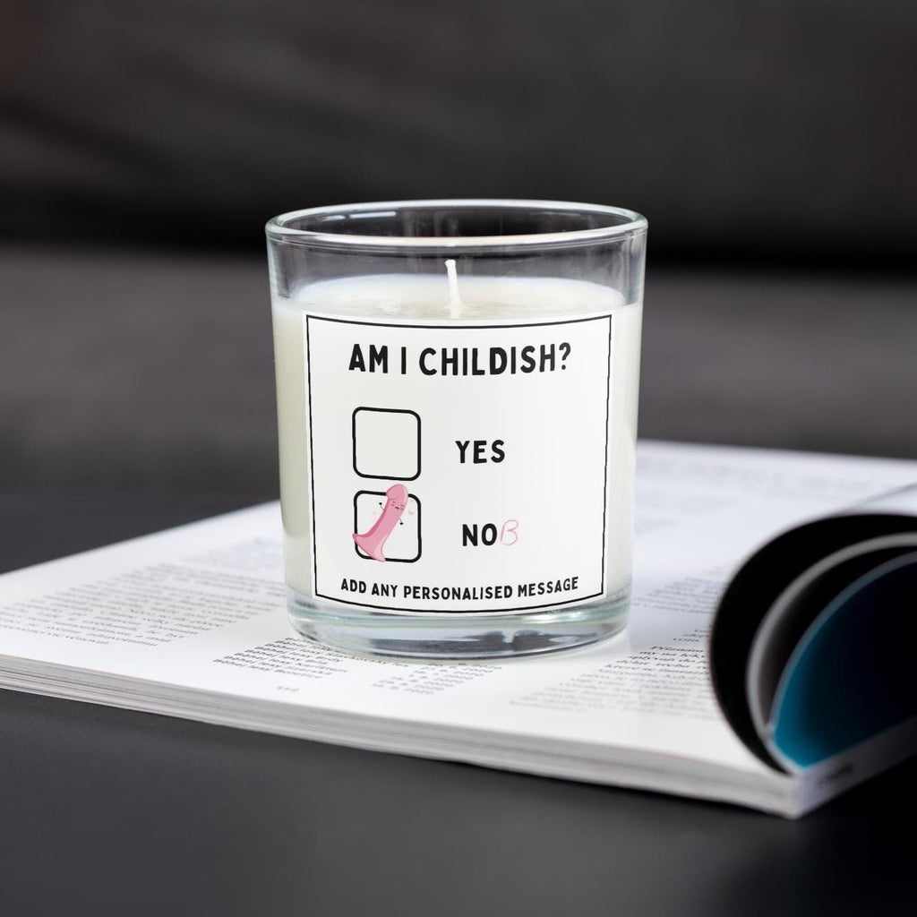 Funny Childish Adult Joke Personalised Candle | Silly Gift for Adults | Novelty Adult Candle | Custom Message Funny Candle | Secret Santa Etsy