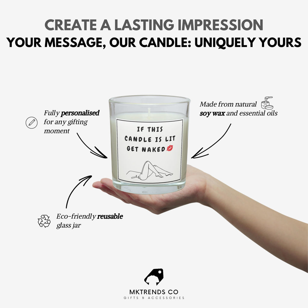 Get Naked Novelty Personalised Candle | Rude Boyfriend Gift | Rude Girlfriend Gift | Funny Adult Candle | Adult Relationship Rude Message Etsy