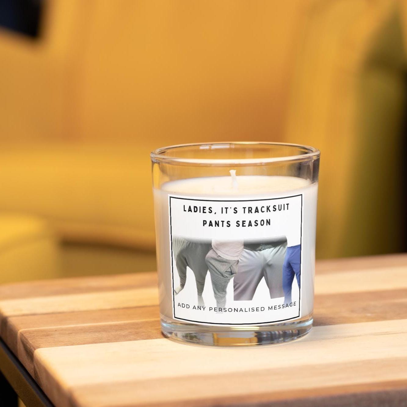 Rude Funny Adult Joke Personalised Candle | Rude Jogging Bottoms Gift | Novelty Rude Gift | Cheeky Funny Gift | Gift for Women | Gay Gift Etsy