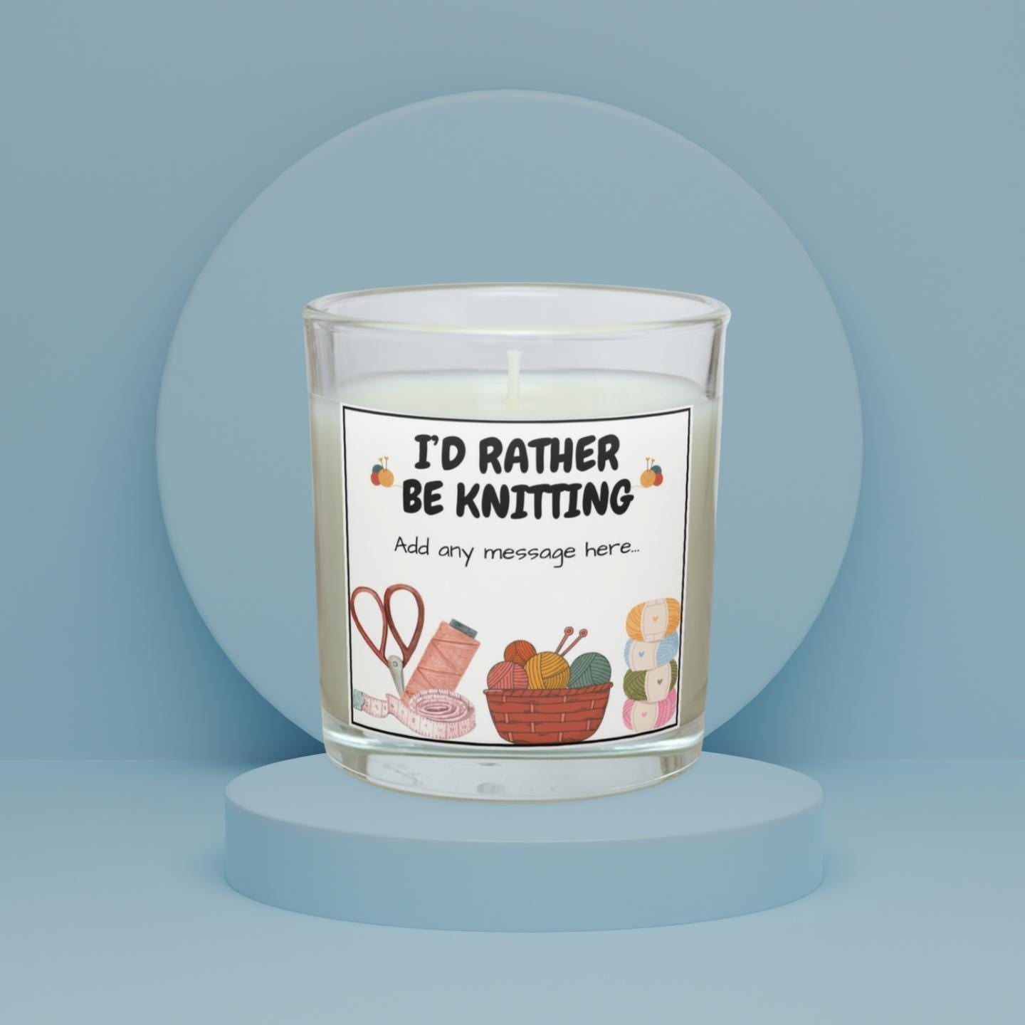 Rather Be Knitting Personalised Candle | Gift For Knitting | Knitting Room Décor | Knitting Lover Gift | Custom Knitting Message Candle Gift Etsy