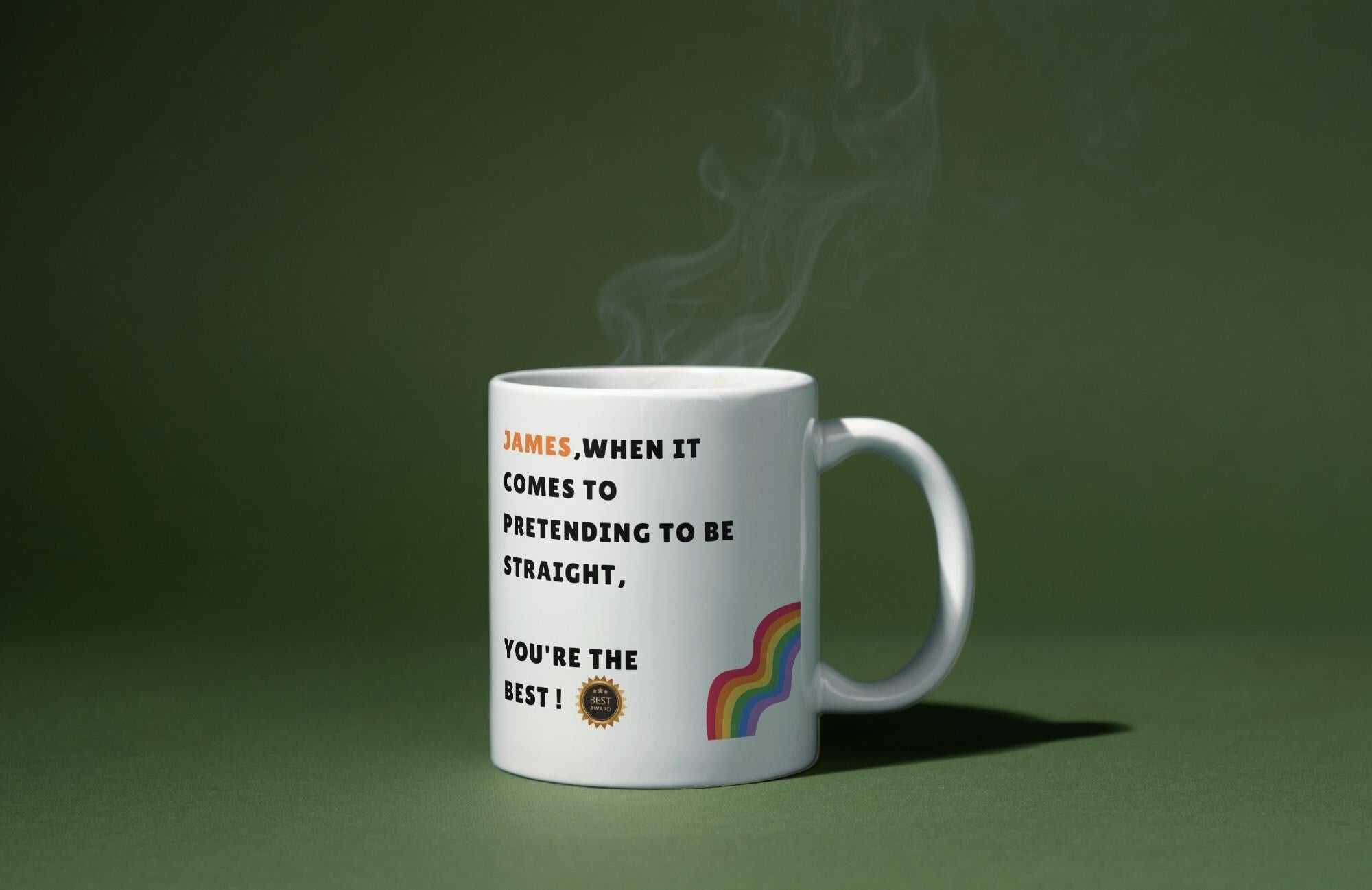 Personalised Gay Humour Mug, Funny LGBTQ Gift, Custom Name Mug, Funny Gay Gift, Rainbow Pride Mug Etsy