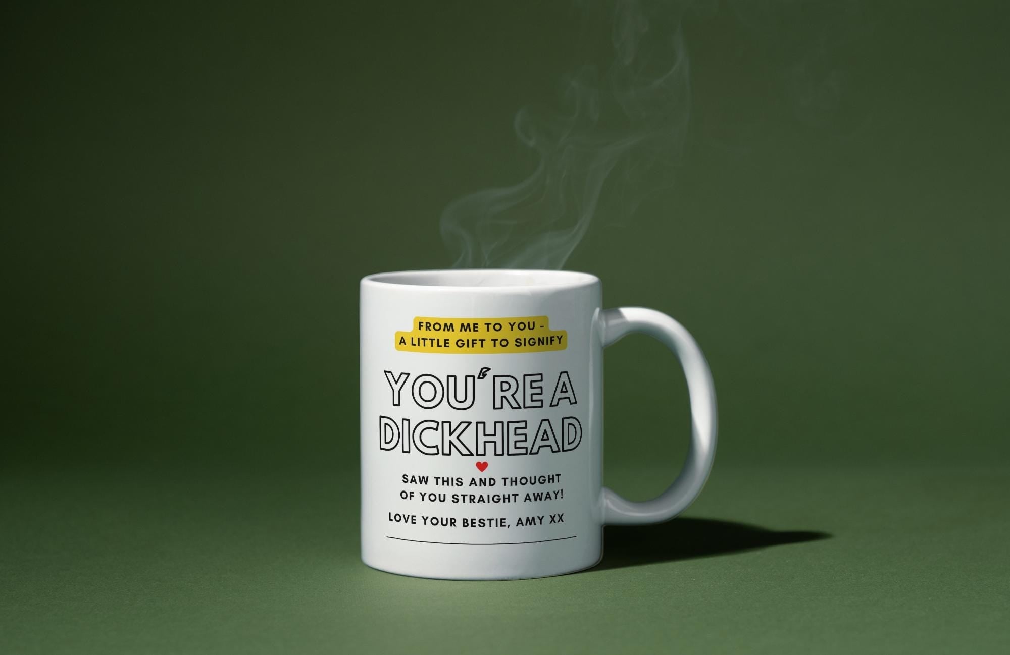 Personalised Mug | Rude Funny Gift | Cheeky Gift | Dickhead Gift | Friend Gift | Secret Santa | Banter Mug | Novelty Mug | Joke Gift | Funny Etsy