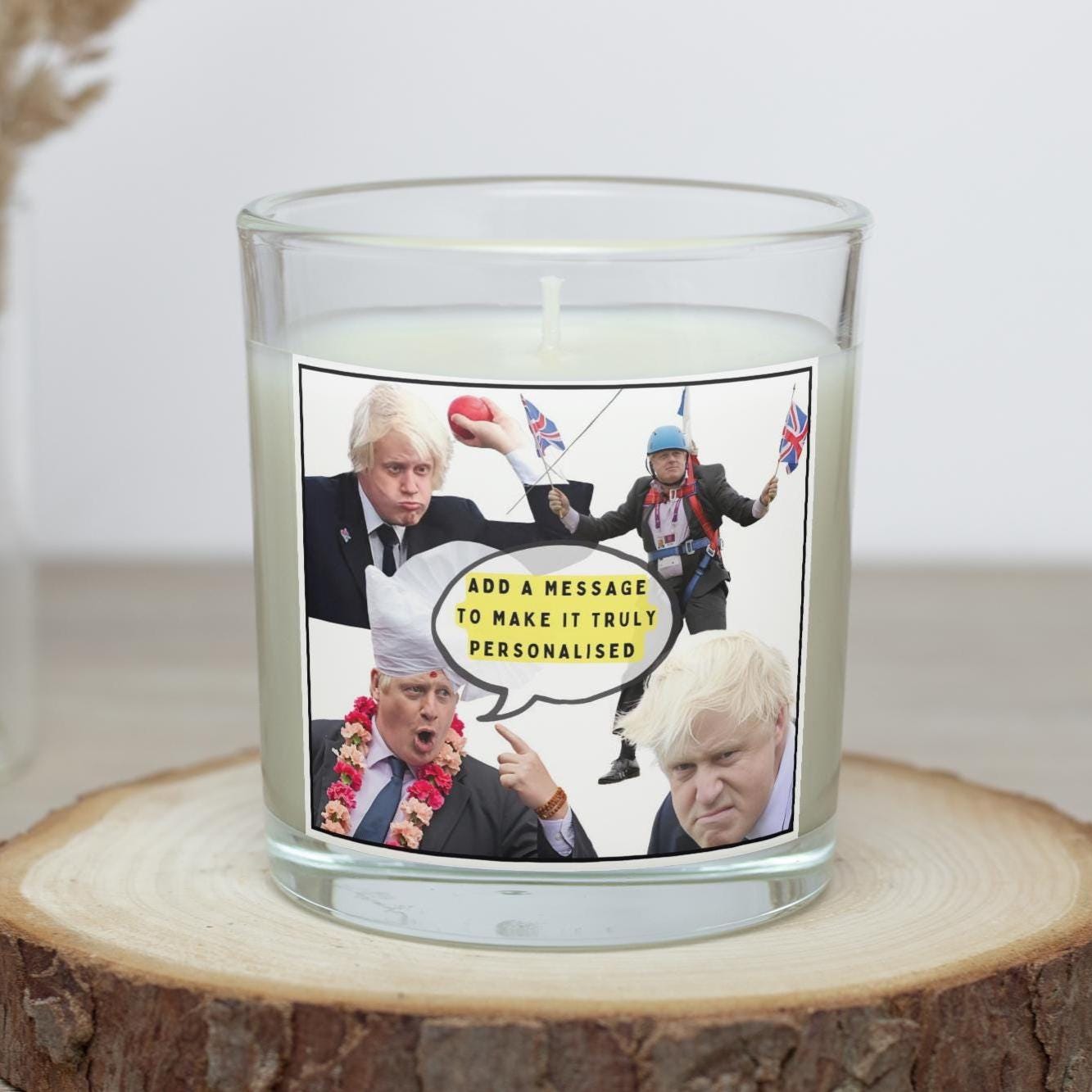 Funny Boris Johnson Personalised Candle | Novelty Boris Johnson Gift | Political Gag | Boris Johnson Message Candle | Funny Secret Santa Etsy