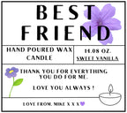 Best Friend Personalised Candle Gift | Bestie Candle | Friendship Gift | Candle with Message Gift | Best Friend Message Candle | Best Friend Etsy