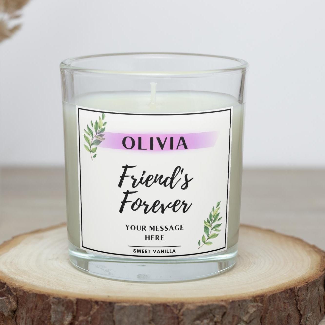 Friends Forever Personalised Candle Gift | Friendship Candle | Meaningful Gift for Friend | Forever Gift | Best Friend Gift | Name Message Etsy