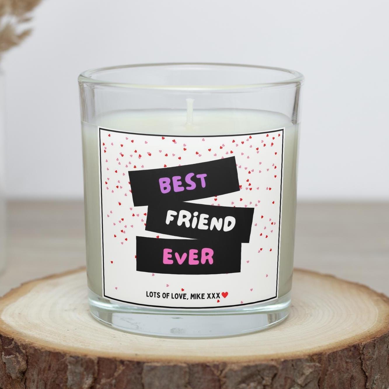 Best Friends Forever Personalised Candle Gift | Bestie for Life Candle | BFF Message Gift | Best Friends with Hearts | Personalised Friend Etsy