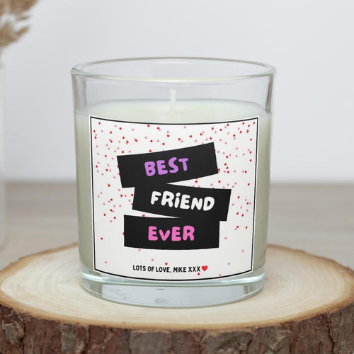 Best Friends Forever Personalised Candle Gift | Bestie for Life Candle | BFF Message Gift | Best Friends with Hearts | Personalised Friend Etsy