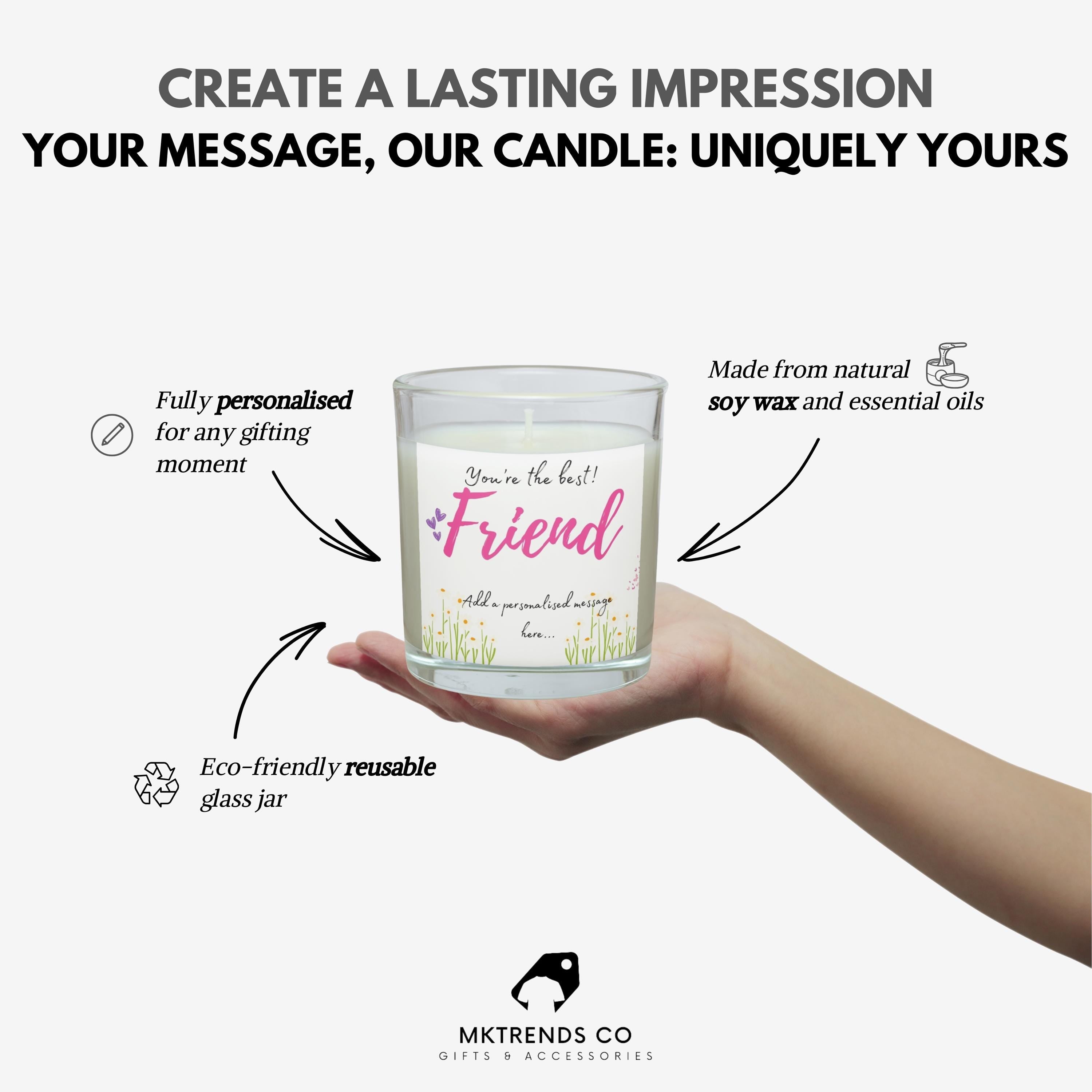 You're the Best Friend Personalised Candle Gift | Best Friend Message Candle | BFF Gift | Friend Candle with Message | Bestie Candle Gift Etsy
