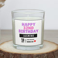 Any Age Happy Birthday Personalised Candle Gift | Happy Birthday Candle | Custom Number Birthday | Name Date Message Number Birthday Gift Etsy